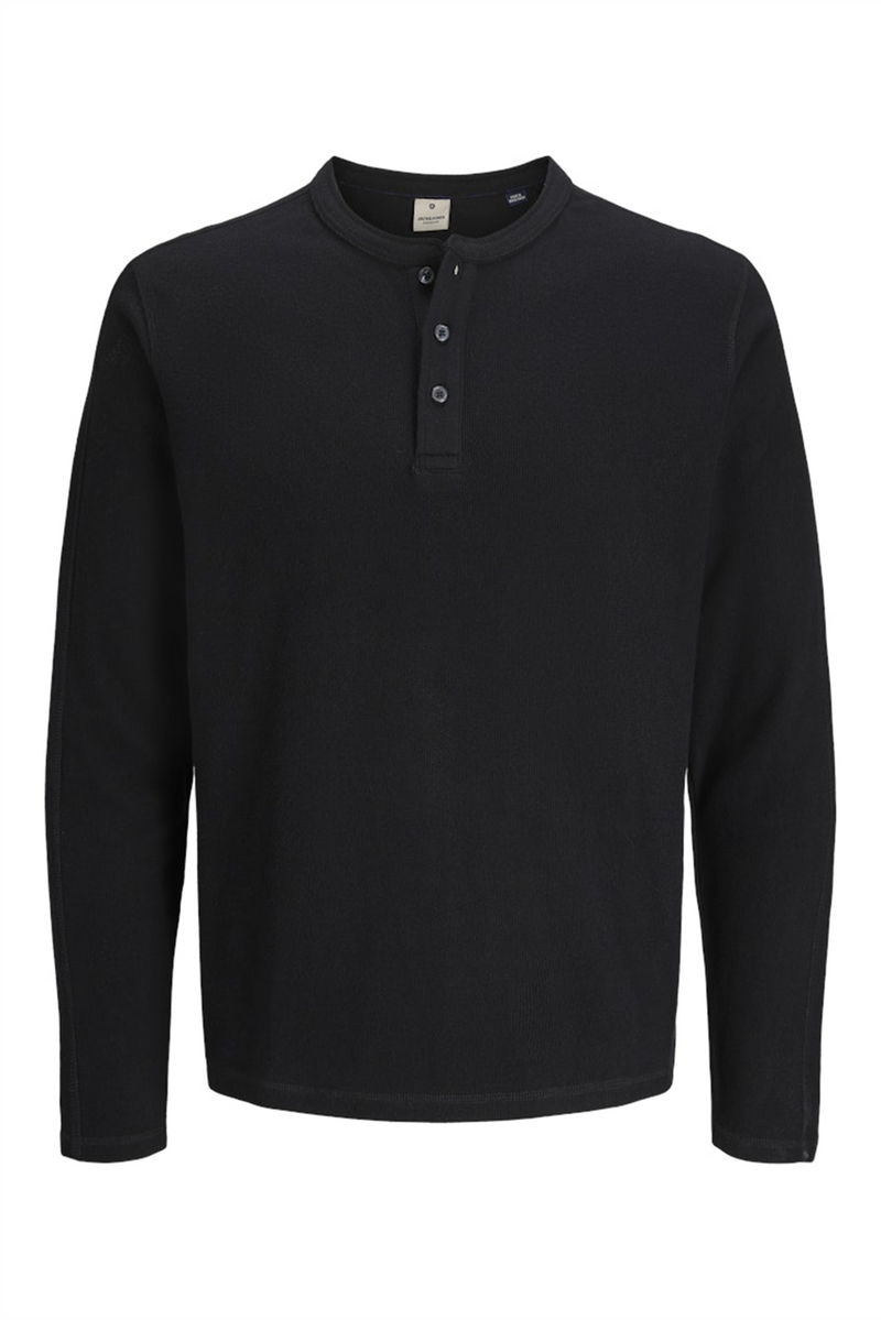 JACK & JONES Henley Longsleeve Black
