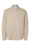 SELECTED HOMME Gebürstet Twist Hemd Egret