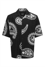 ONLY & SONS Paisley Aop Kurzarm Hemd Black