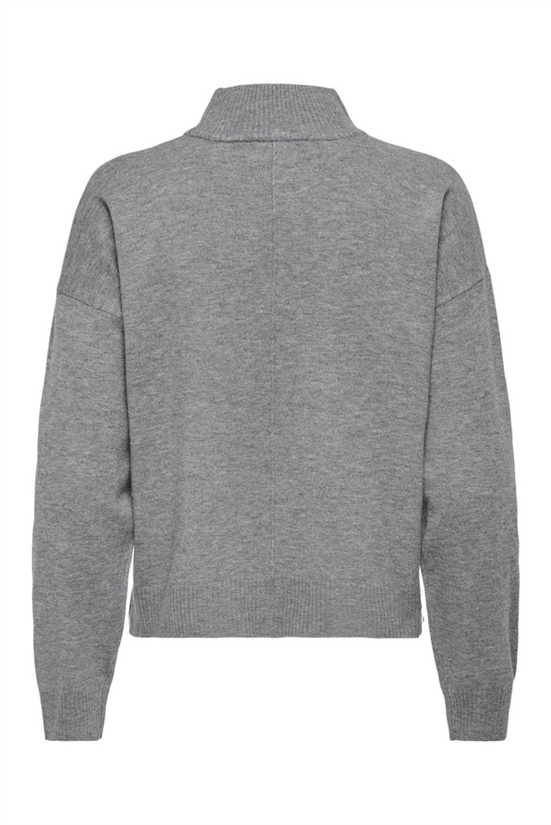 JDY High Neck Pullover Medium Grey Melange