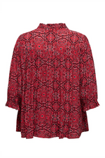 ONLY CARMAKOMA Bluse Poppy Red Graphic
