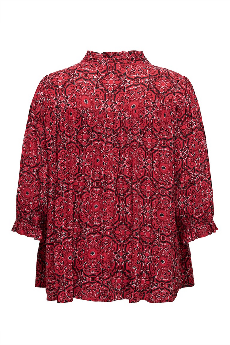 ONLY CARMAKOMA Bluse Poppy Red Graphic
