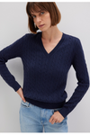 MAVI V Neck Zopf Pullover Dunkelblau