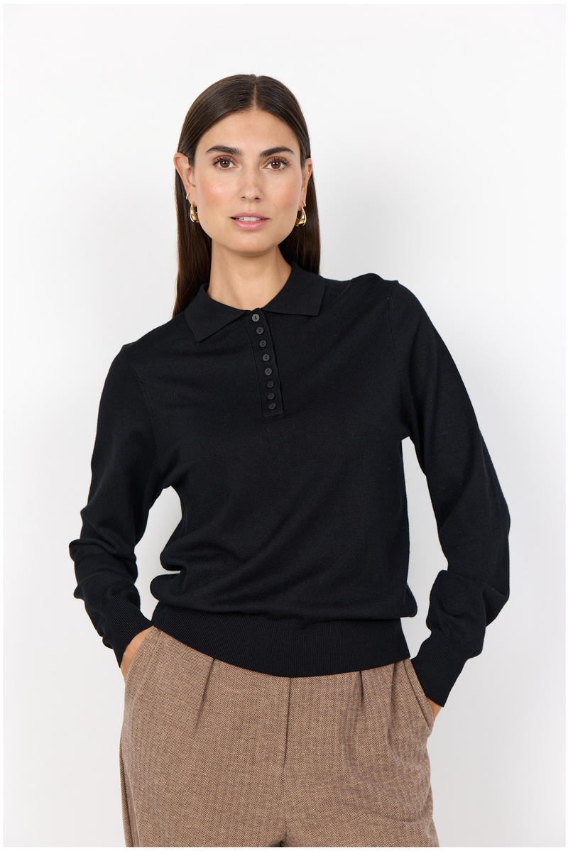SOYACONCEPT Polokragen Pullover Schwarz
