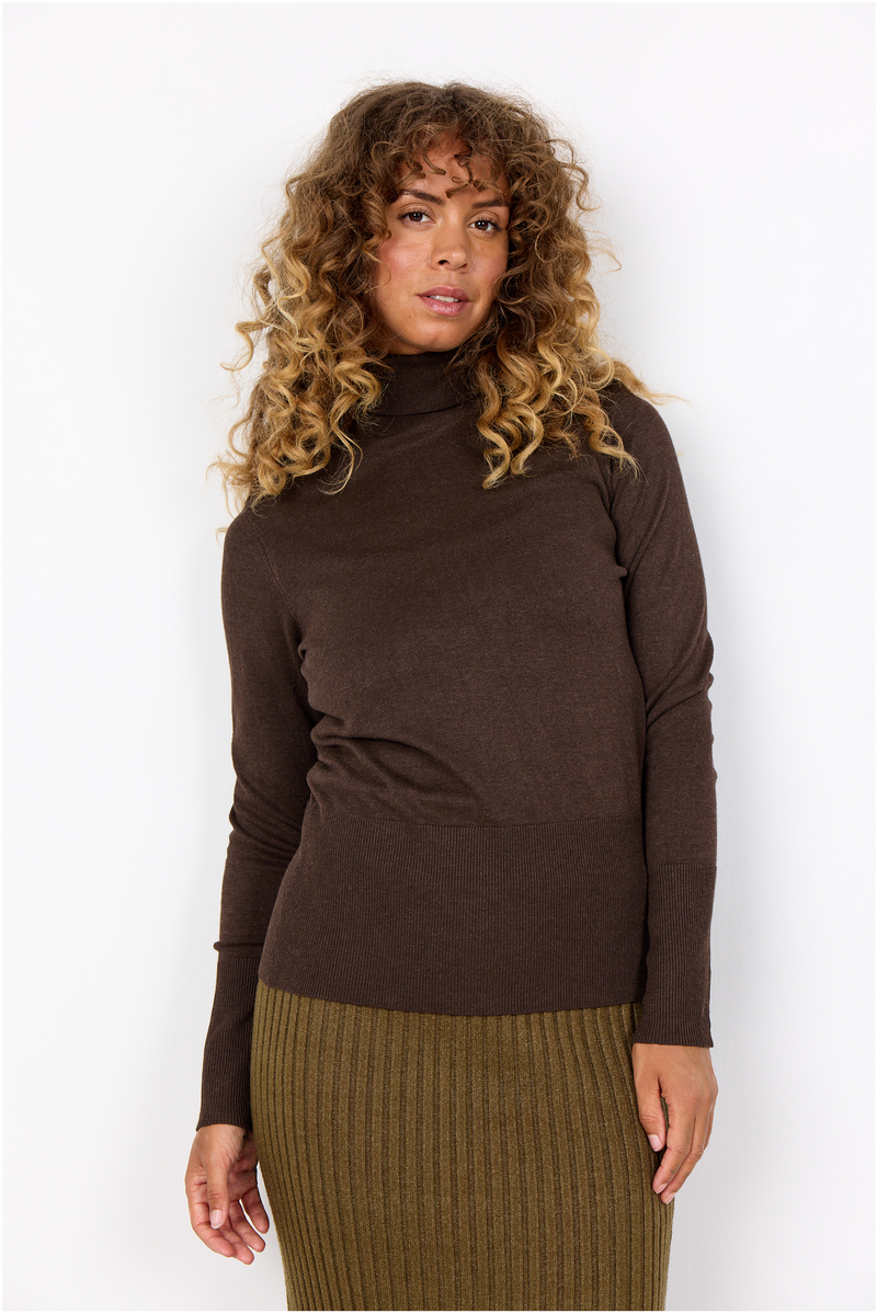 SOYACONCEPT Rollkragen Pullover Dunkelbraun