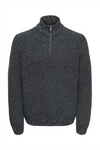 ONLY & SONS Half Zip High Neck Pullover Black Grey