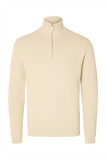 SELECTED HOMME Half Zip Pullover Oatmeal