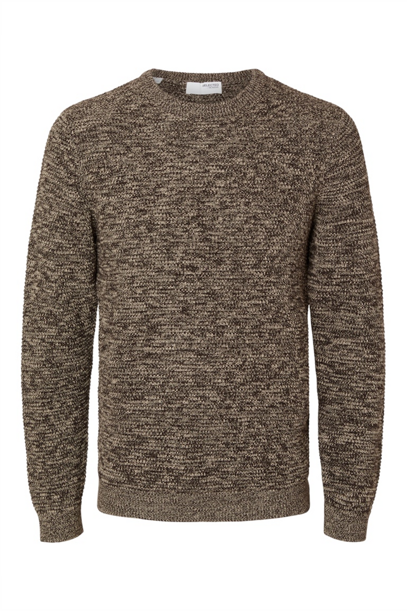 SELECTED HOMME Strick Pullover Chocolate Torte