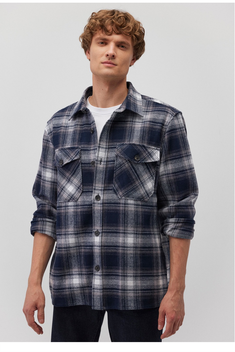 MAVI Overshirt Karo Blau