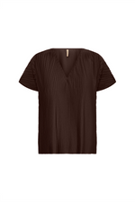 SOYACONCEPT Plissee Blusenshirt Dunkelbraun