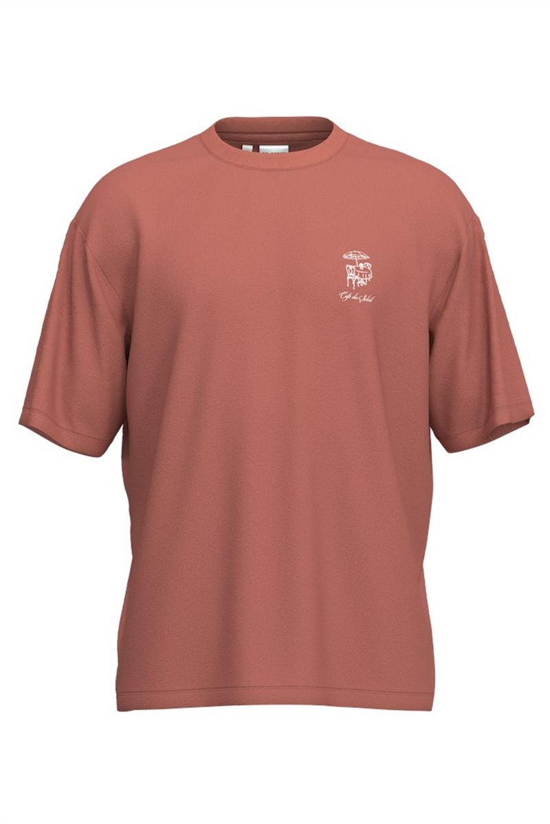 SELECTED HOMME Relax Backprint T-Shirt Etruscan Red