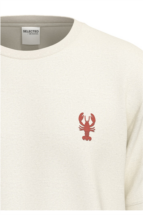 SELECTED HOMME T-Shirt Egret Lobs