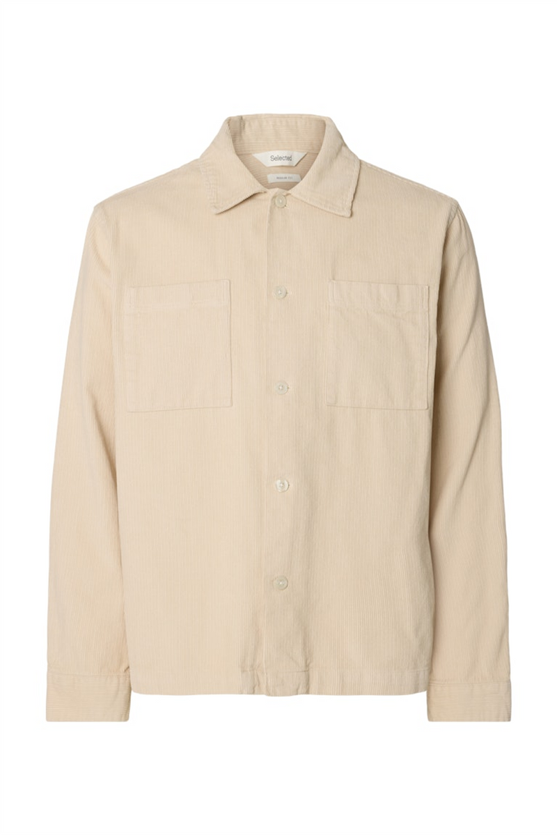 SELECTED HOMME Cord Overshirt Oatmeal