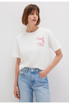 MAVI Backprint T-Shirt mit Katzen Print Weiss