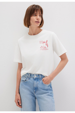 MAVI Backprint T-Shirt mit Katzen Print Weiss