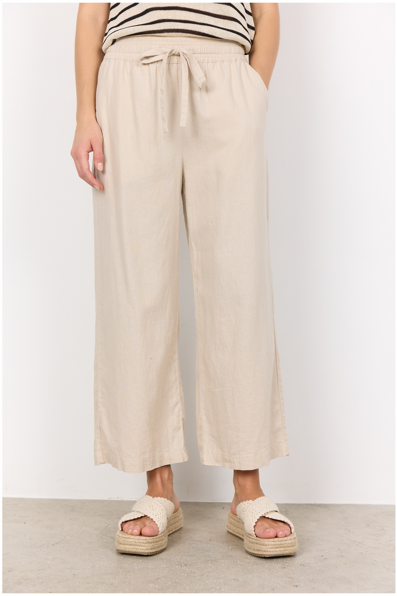 SOYACONCEPT Leinen Hose Helles Sand