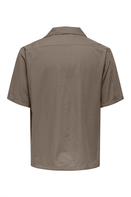 ONLY & SONS Resort Kragen Kurzarm Hemd Fossil