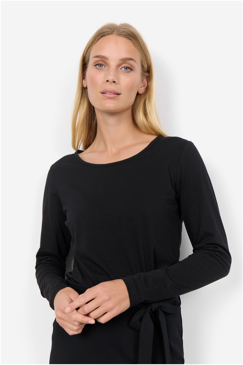 SOYACONCEPT Basic Langarm T-Shirt Schwarz