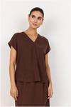 SOYACONCEPT Leinen Blusenshirt Dunkelbraun