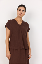 SOYACONCEPT Leinen Blusenshirt Dunkelbraun