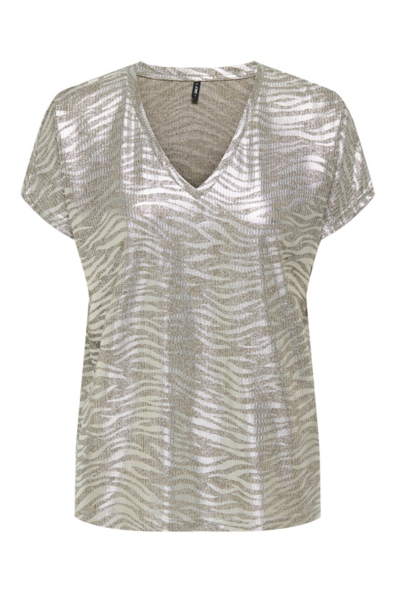 ONLY Blusenshirt Humus Melange Zebra