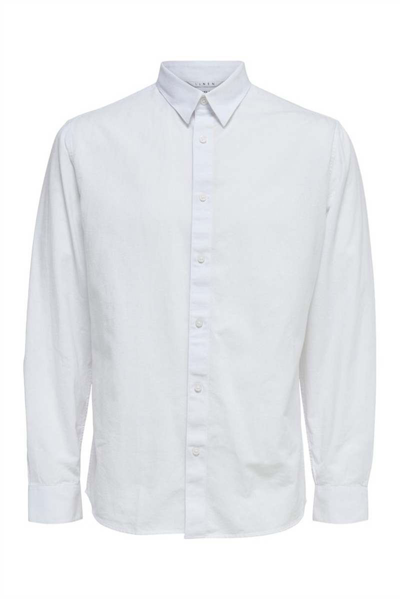 SELECTED HOMME Leinen Hemd Bright White