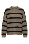 JDY Streifen Pullover Walnut Black