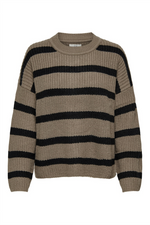 JDY Streifen Pullover Walnut Black