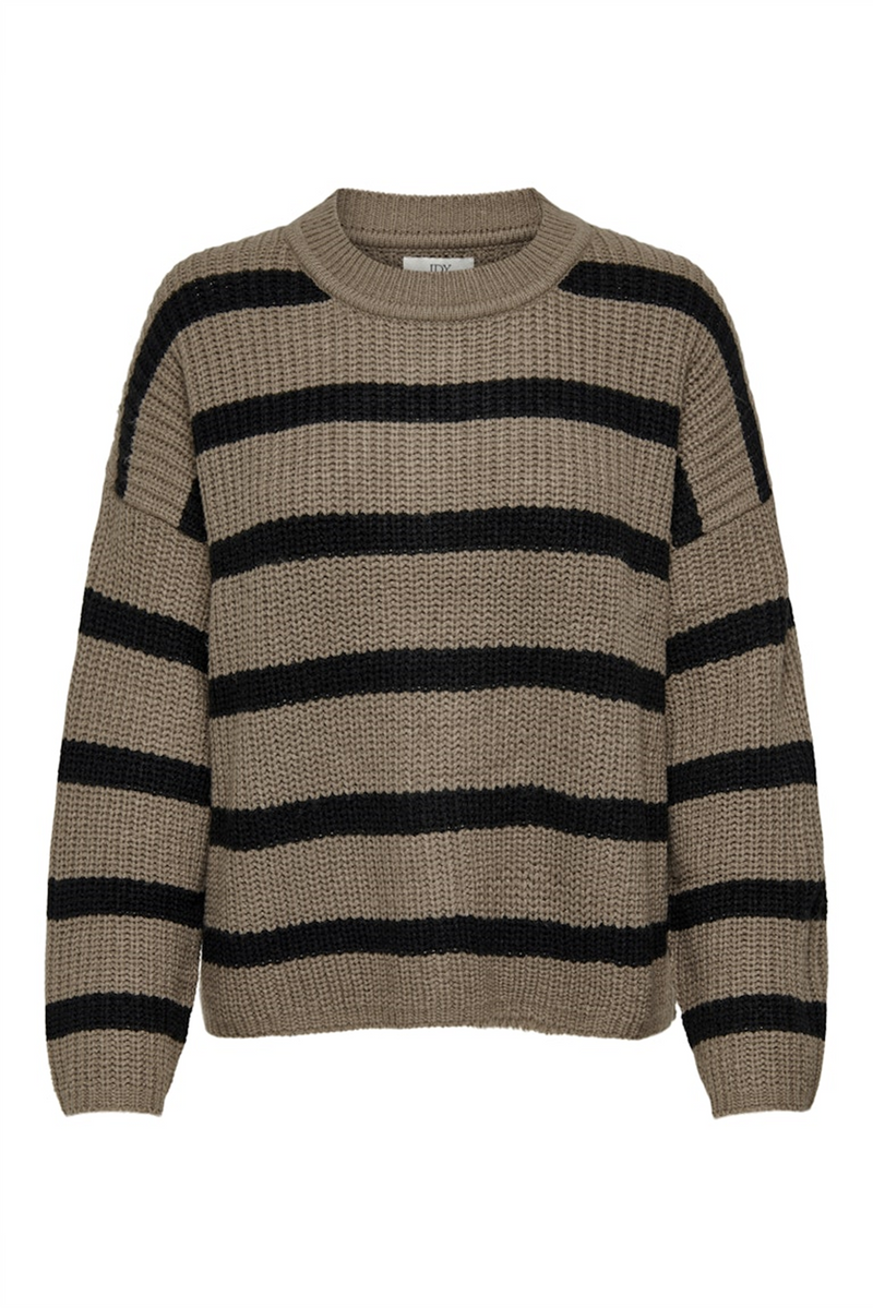 JDY Streifen Pullover Walnut Black