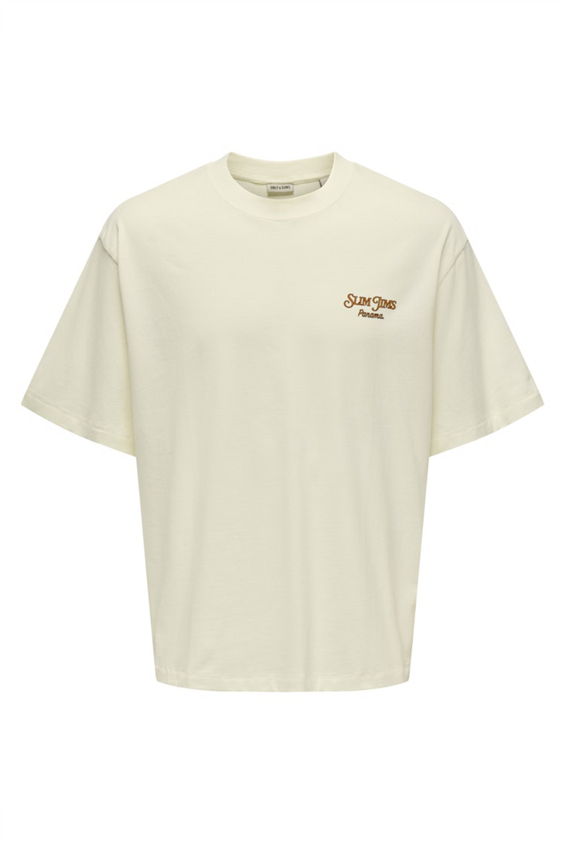 ONLY & SONS Backprint T-Shirt Antique White