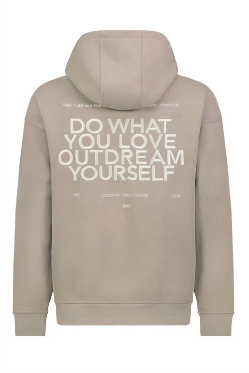 SUBLEVEL Backprint Hoodie Dark Beige