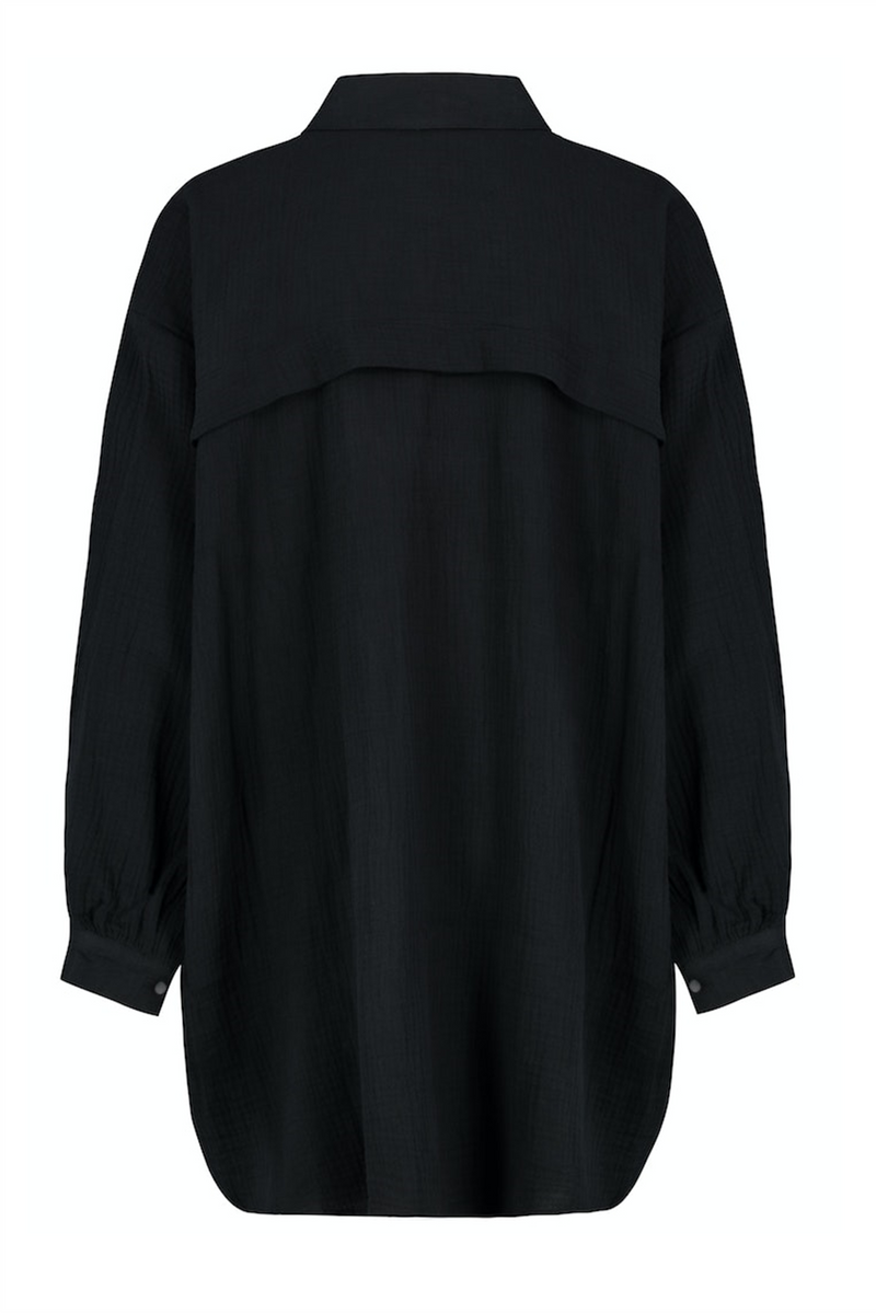 SUBLEVEL Musselin Bluse Black