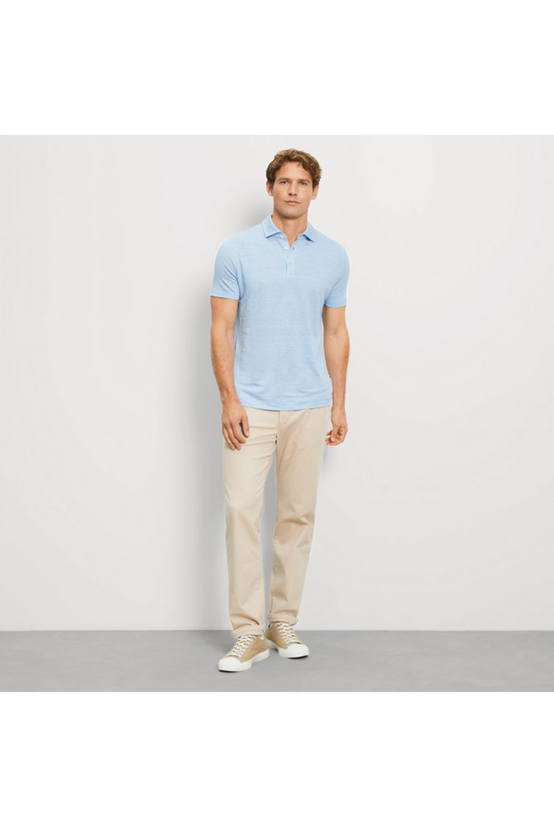 OLYMP Leinen Poloshirt Bleu