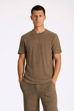 LINDBERGH Frottee Relax Fit T-Shirt Dk Stone