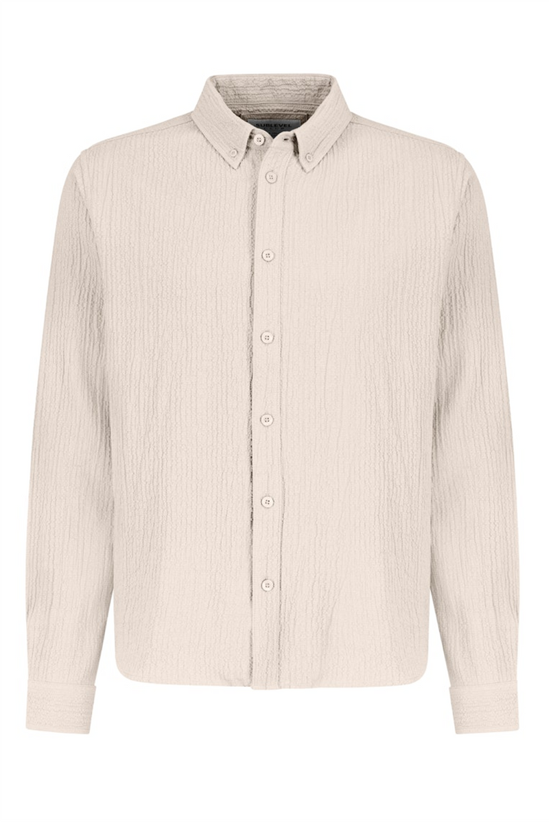 SUBLEVEL Struktur Hemd Light Beige