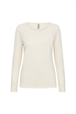 SOYACONCEPT Basic Langarm T-Shirt Creme