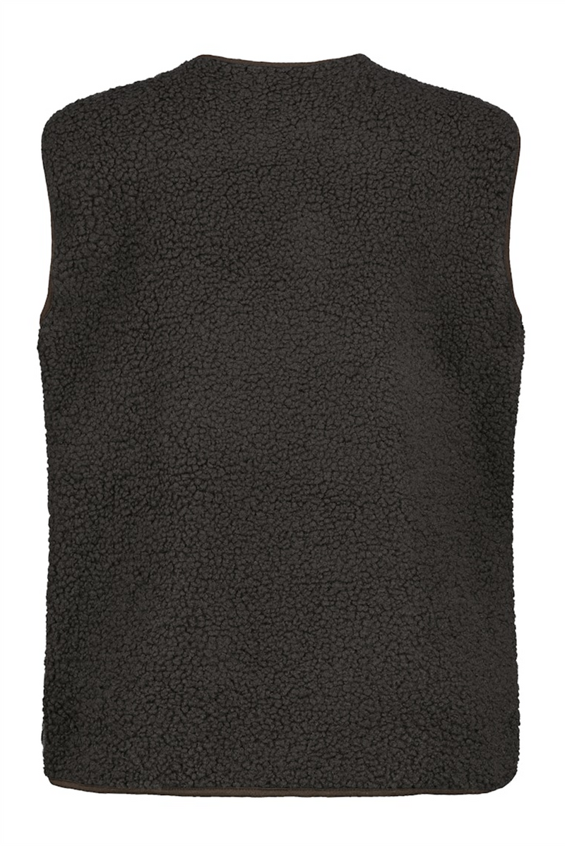 SUBLEVEL Teddy Weste Dark Brown