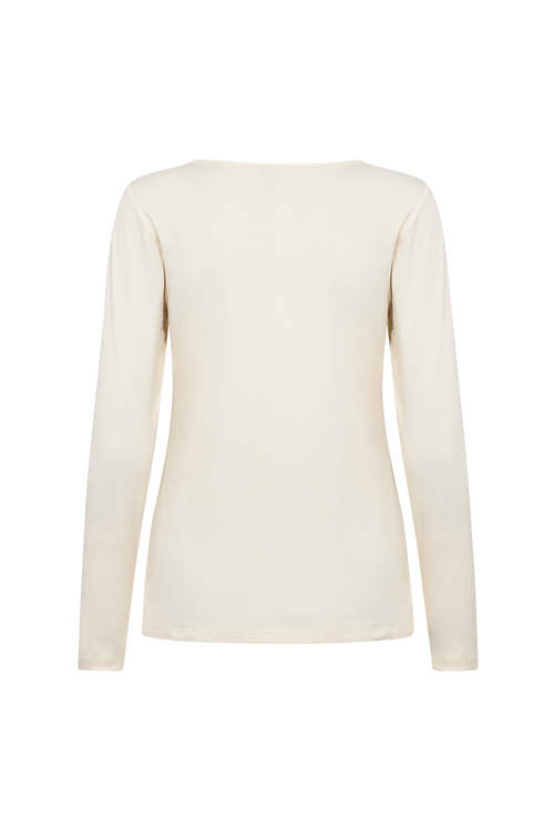 SOYACONCEPT Basic Langarm T-Shirt Creme