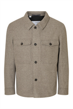 SELECTED HOMME Wolle Overshirt Deep Taupe