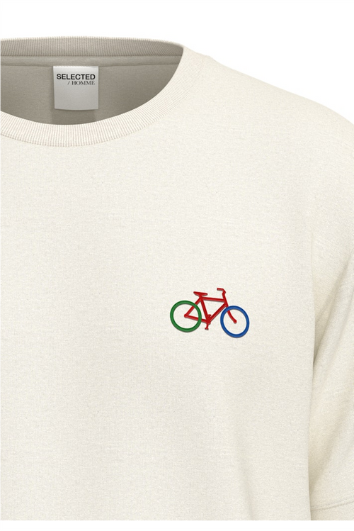 SELECTED HOMME T-Shirt Egret Bike