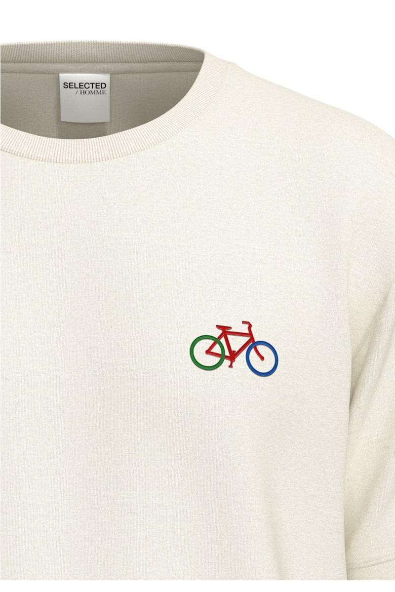 SELECTED HOMME T-Shirt Egret Bike