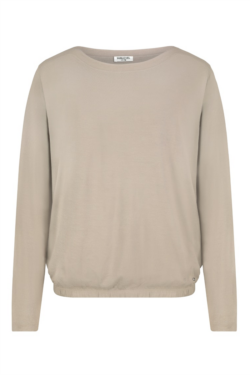 SUBLEVEL Langarm T-Shirt Dark Beige
