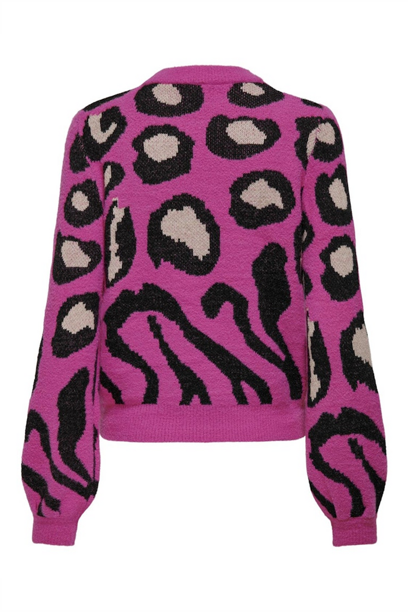 JDY Animal Pullover Rose Violet Black