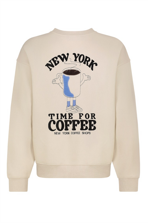 EIGHT 2 NINE Backprint Sweatshirt Light Beige