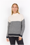 SOYACONCEPT Stehkragen Streifen Pullover Creme