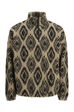 JACK & JONES Half Zip Teddy Hoodie Mocha Meringue
