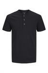 JACK & JONES Henley T-Shirt Black