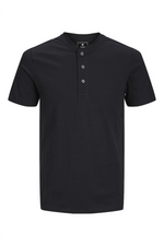 JACK & JONES Henley T-Shirt Black