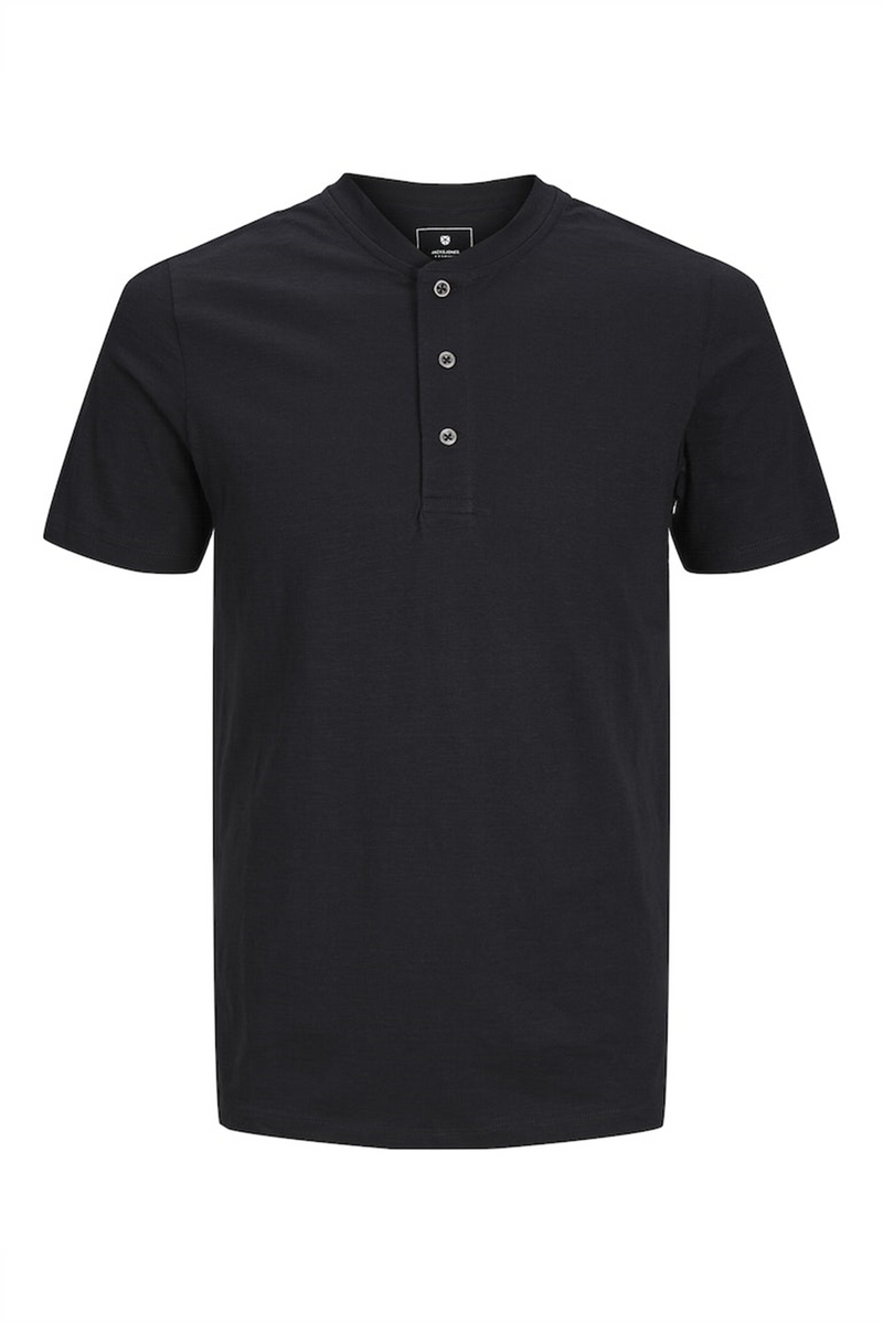 JACK & JONES Henley T-Shirt Black