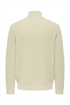 ONLY & SONS Half Zip High Neck Pullover Egret Moonstruck